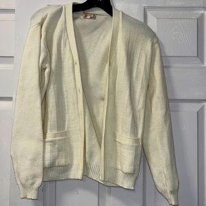 Women’s Vintage 80’s white button down sweater size 36